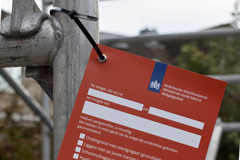 Arbeidsinspectie voorziet rolsteigers van label