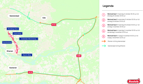 Werkzaamheden weg Rhenen-Veenendaal